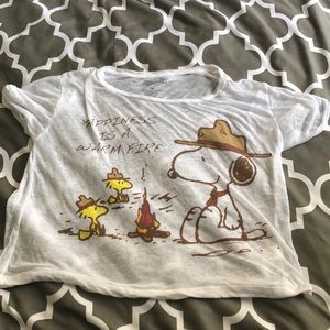 Peanuts happiness is a warm fire shirt